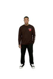 Malelions Men Raspberry Longsleeve T-Shirt | Mulch Brown