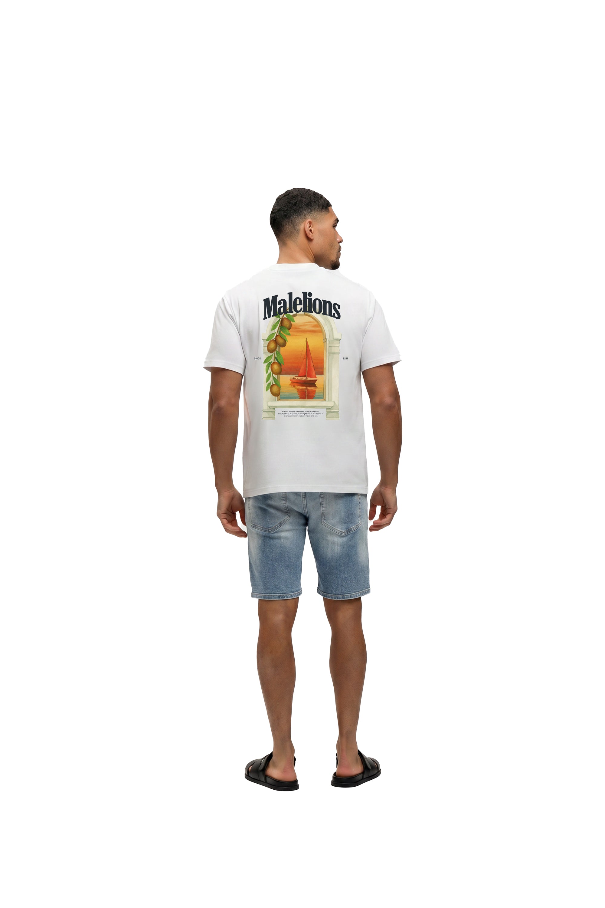 Malelions Men Washed Denim Shorts | Light Blue