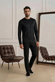 Malelions Premium Mercerized Cotton Longsleeve T-Shirt | Black