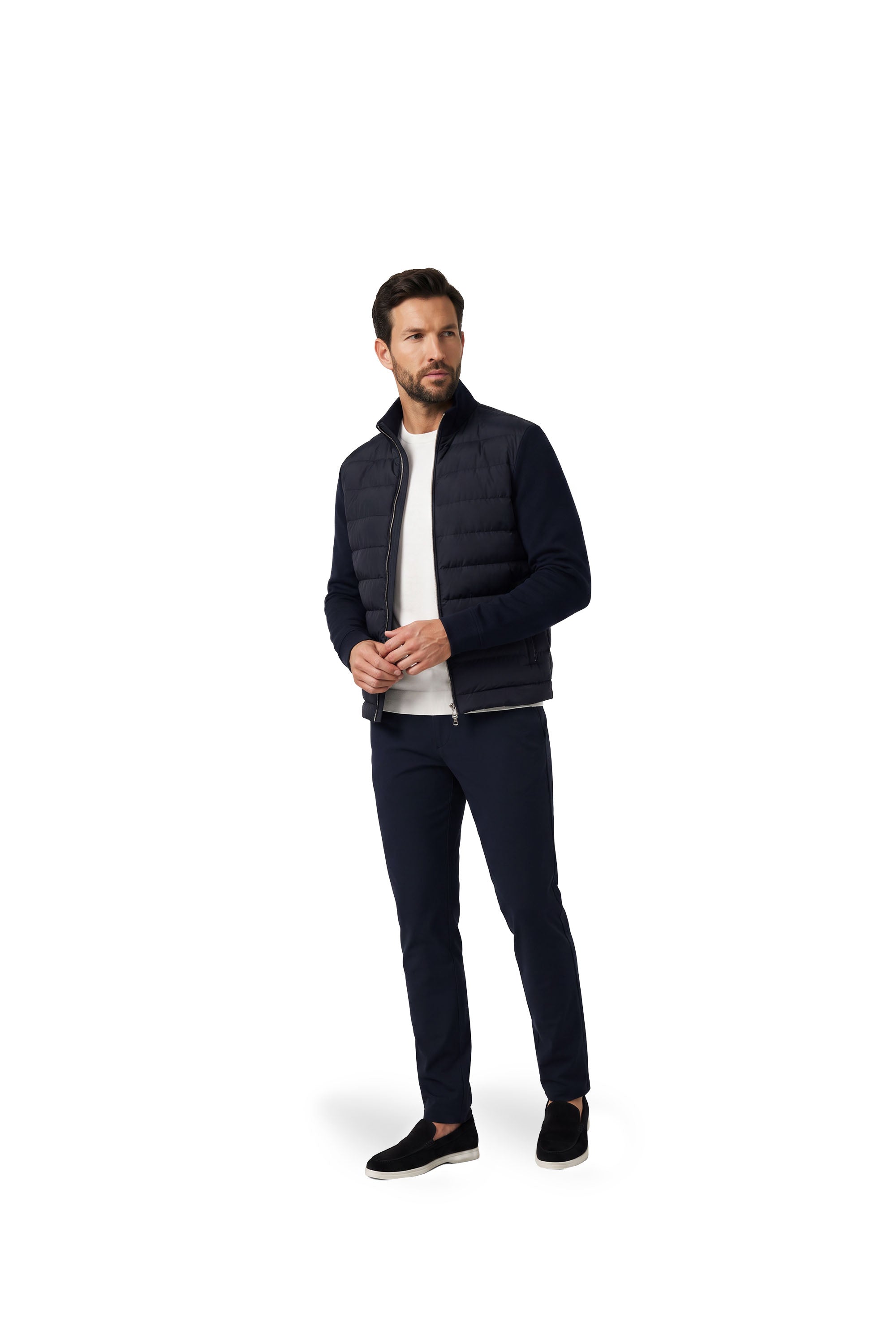 Malelions Premium Hybrid Quilted Jacket | Navy