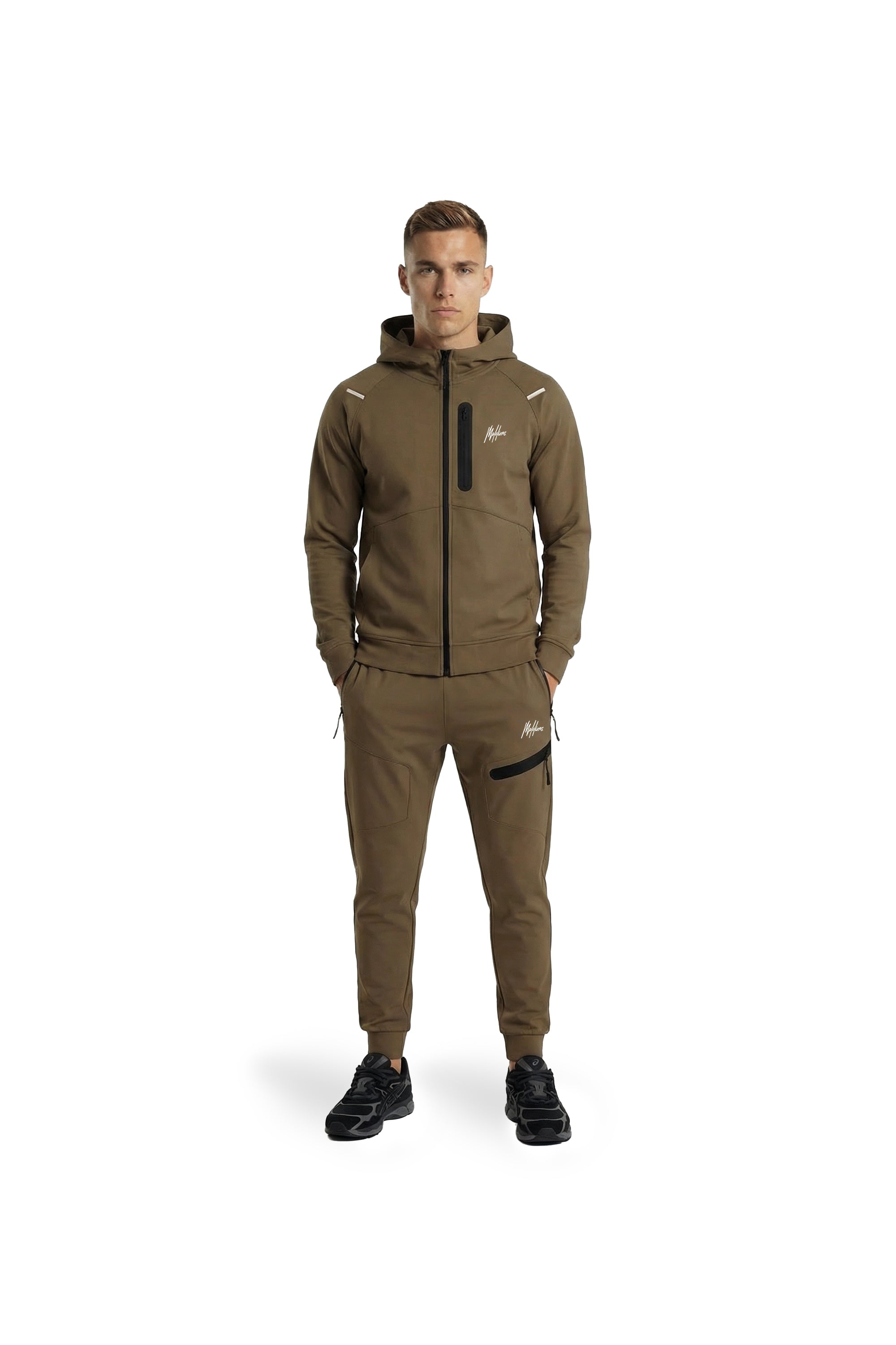 Malelions Sport Counter Zip Hoodie | Desert Khaki