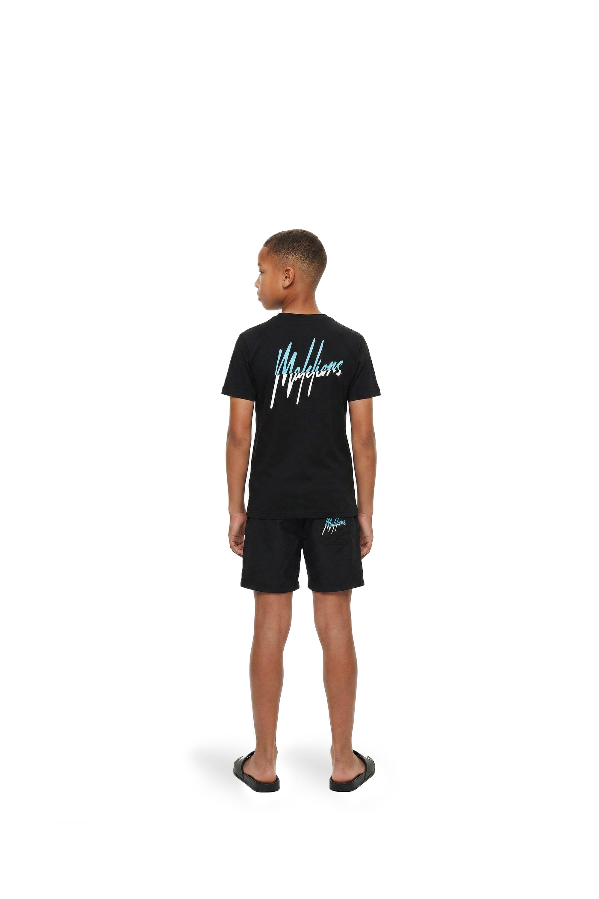 Malelions Junior Split Swim Shorts | Black/Blue