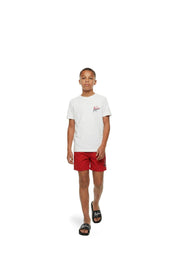 Malelions Junior Split Swim Shorts | Red/White