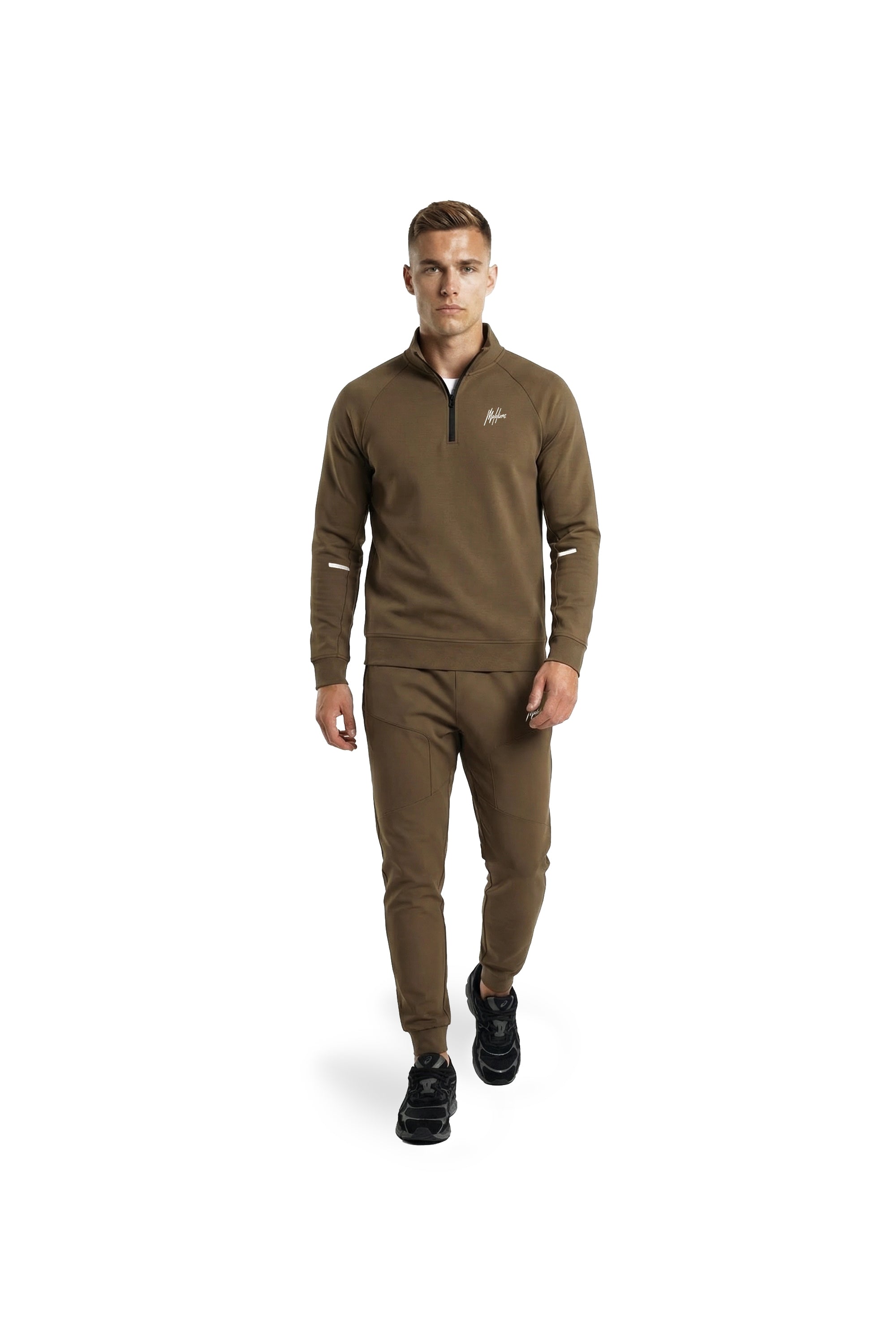 Malelions Sport Counter Half Zip Sweater | Desert Khaki