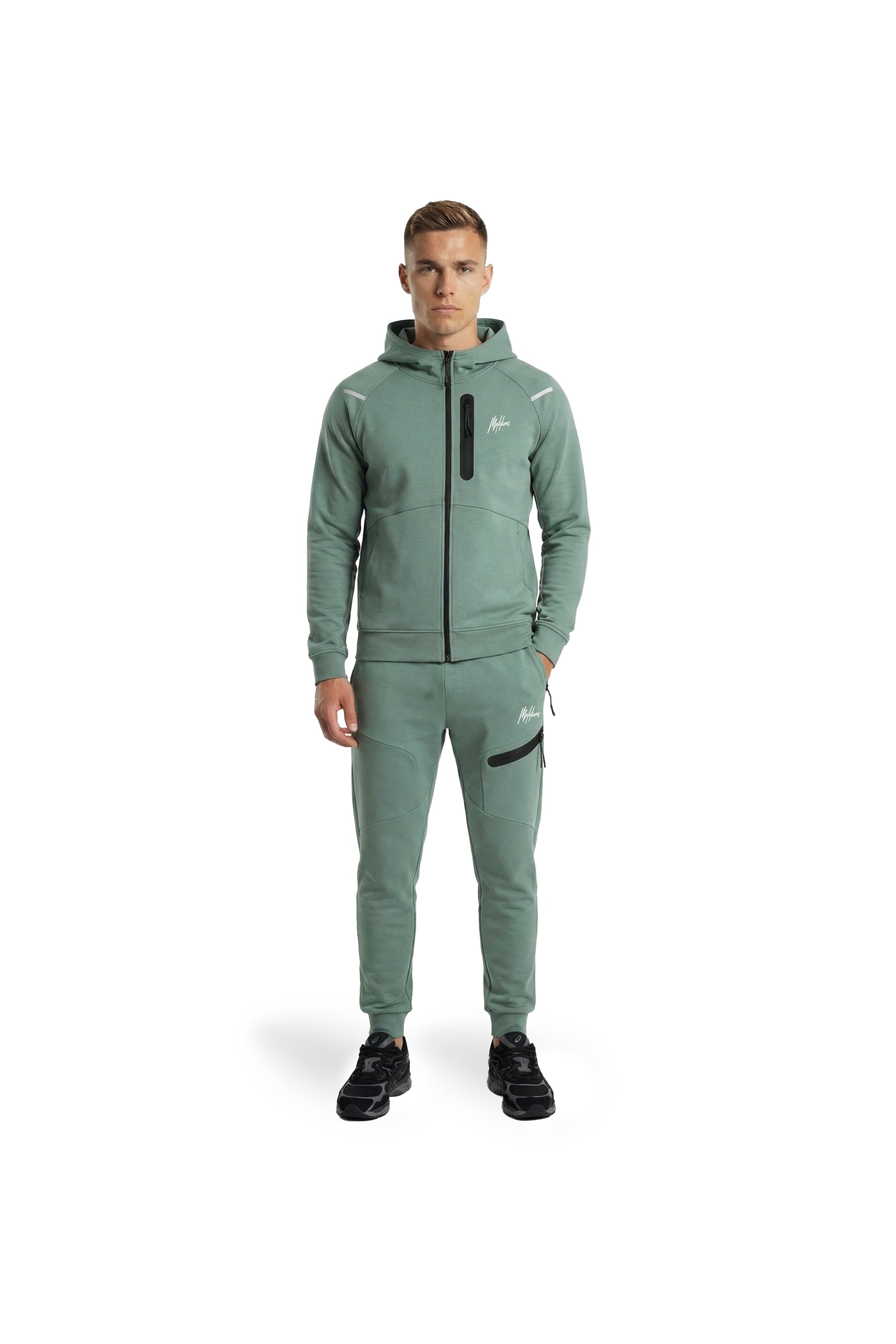 Malelions Sport Counter Zip Hoodie | Green