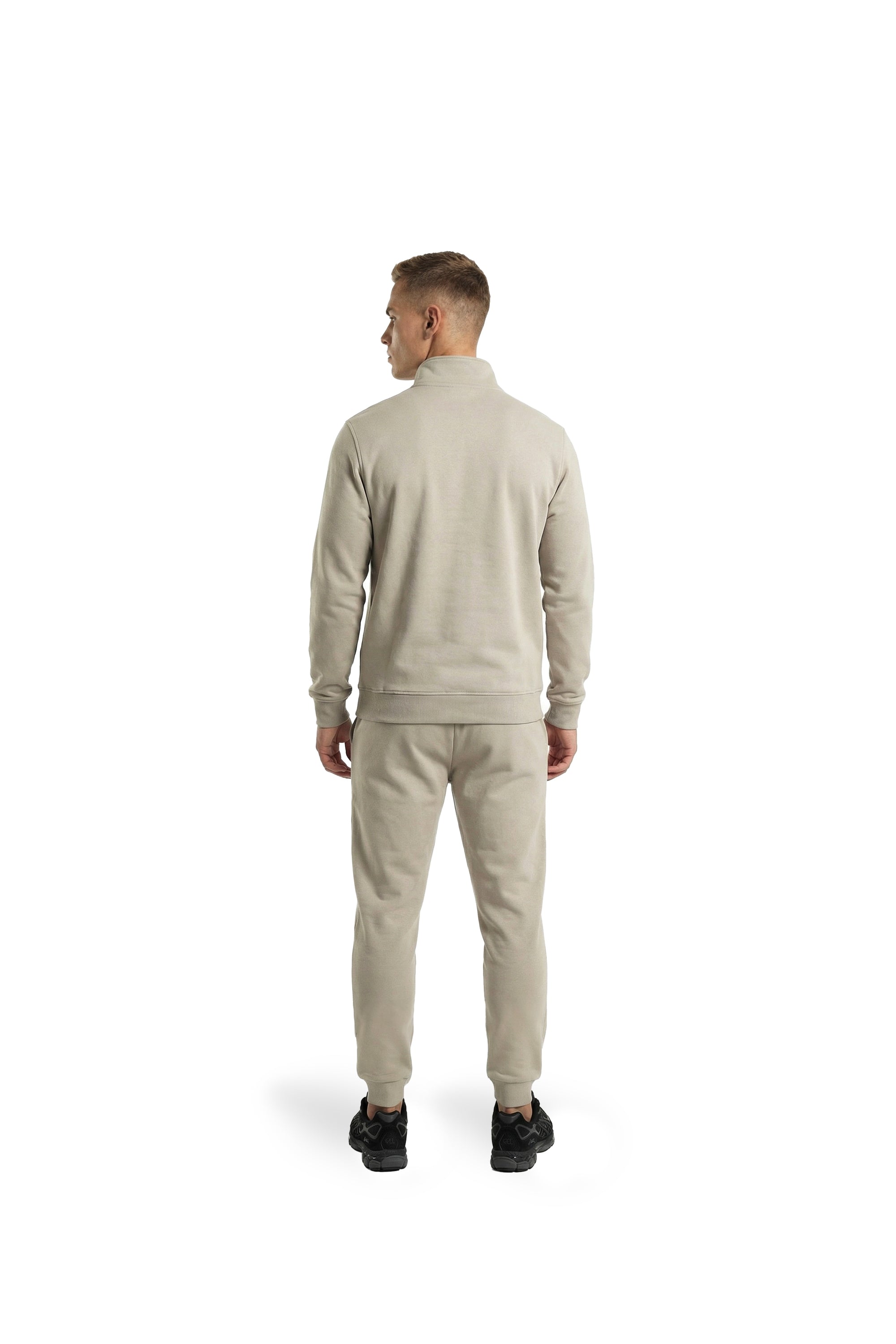 Malelions Sport Logo Raglan Half Zip Sweater | Beige