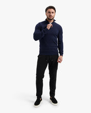 Malelions Men Knitted Quarter Zip | Navy
