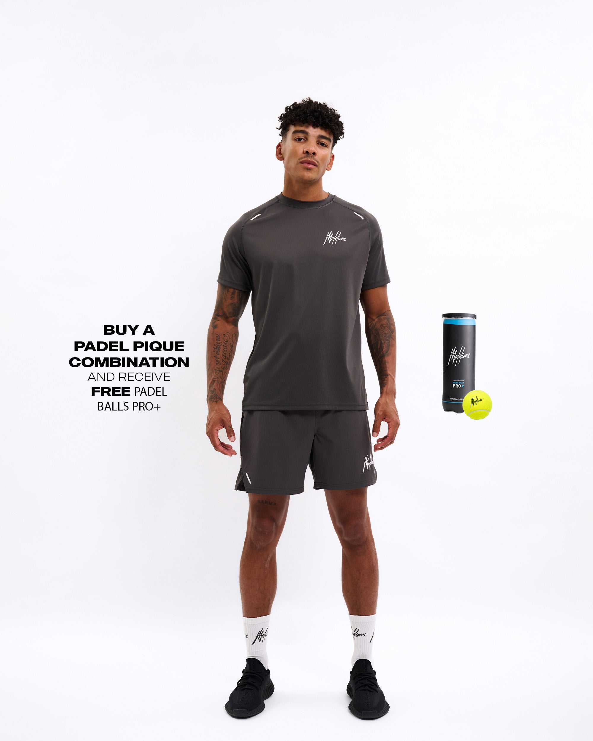 Malelions Sport Padel Pique Shorts | Charcoal