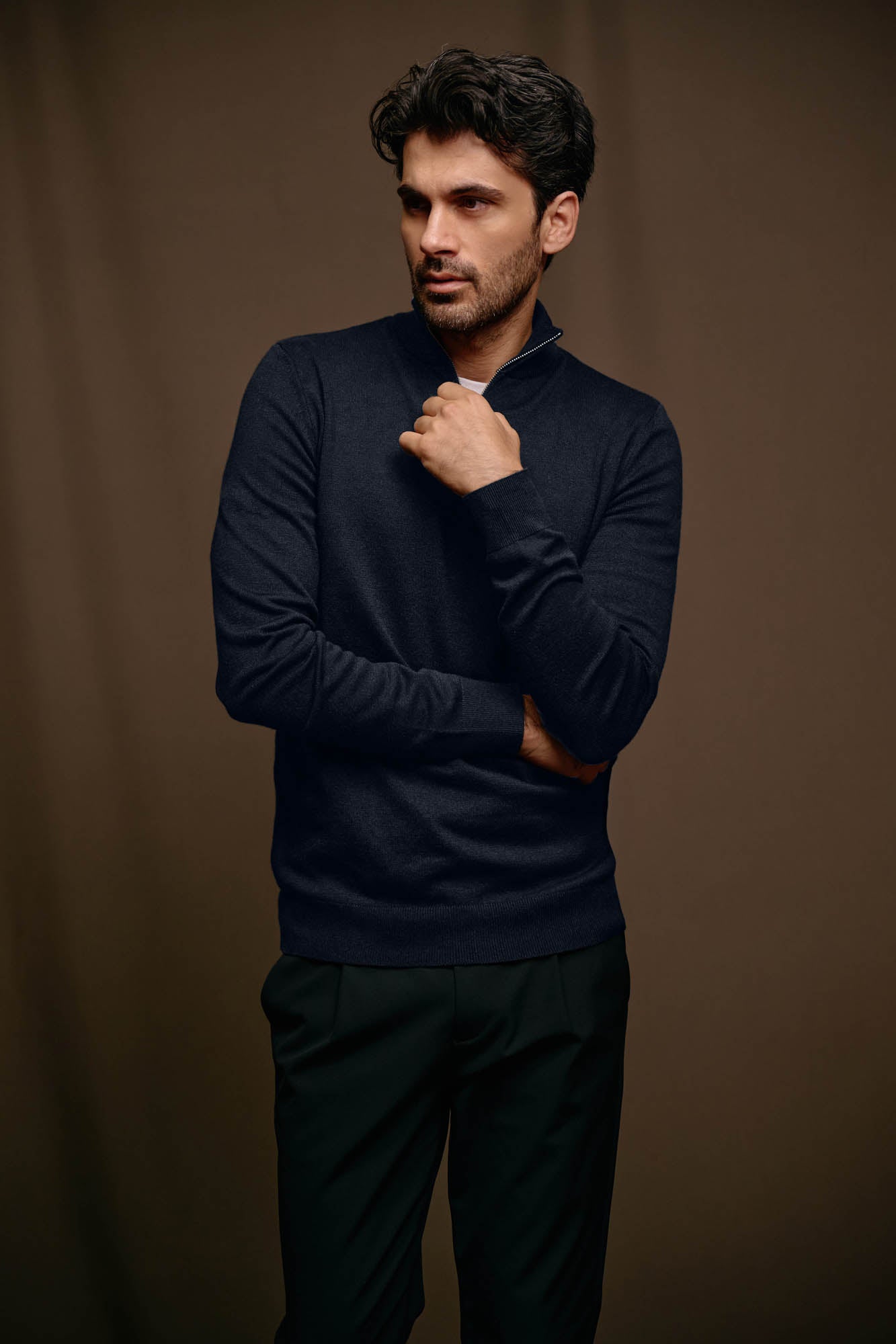 Malelions Premium Merino Half Zip | Navy