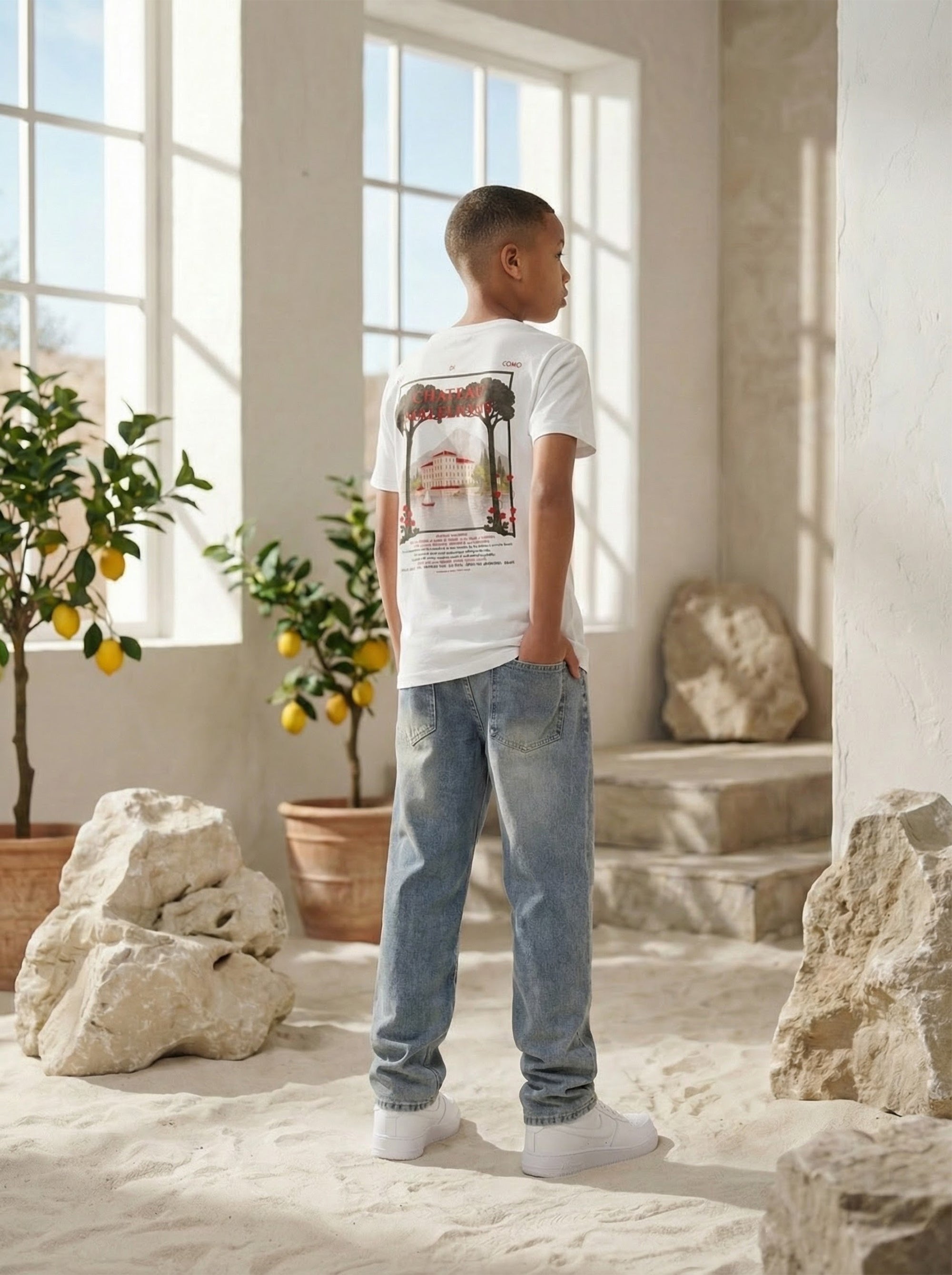 Malelions Junior Relaxed Chateau T-Shirt | White