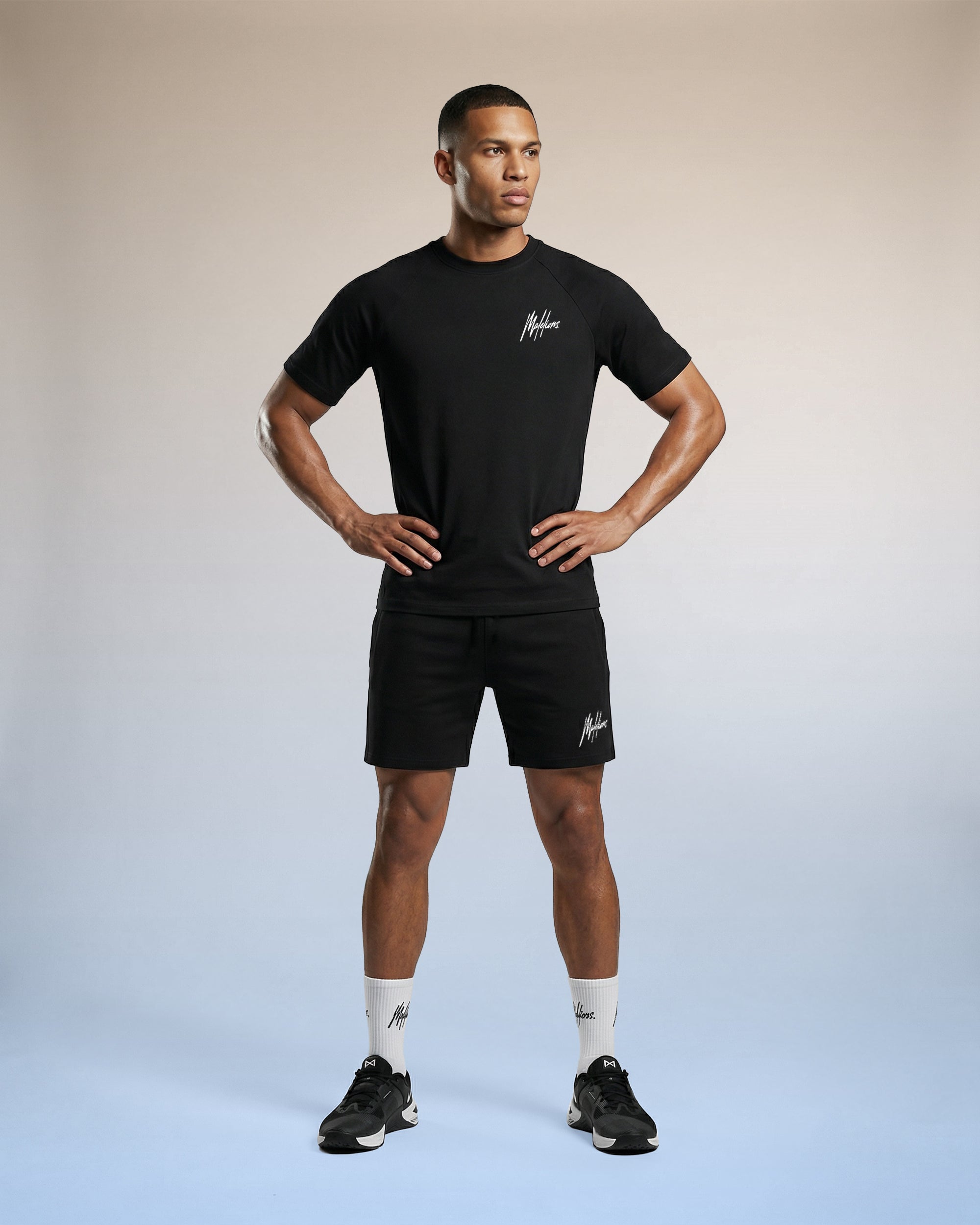 Malelions Sport Logo Raglan T-Shirt | Black