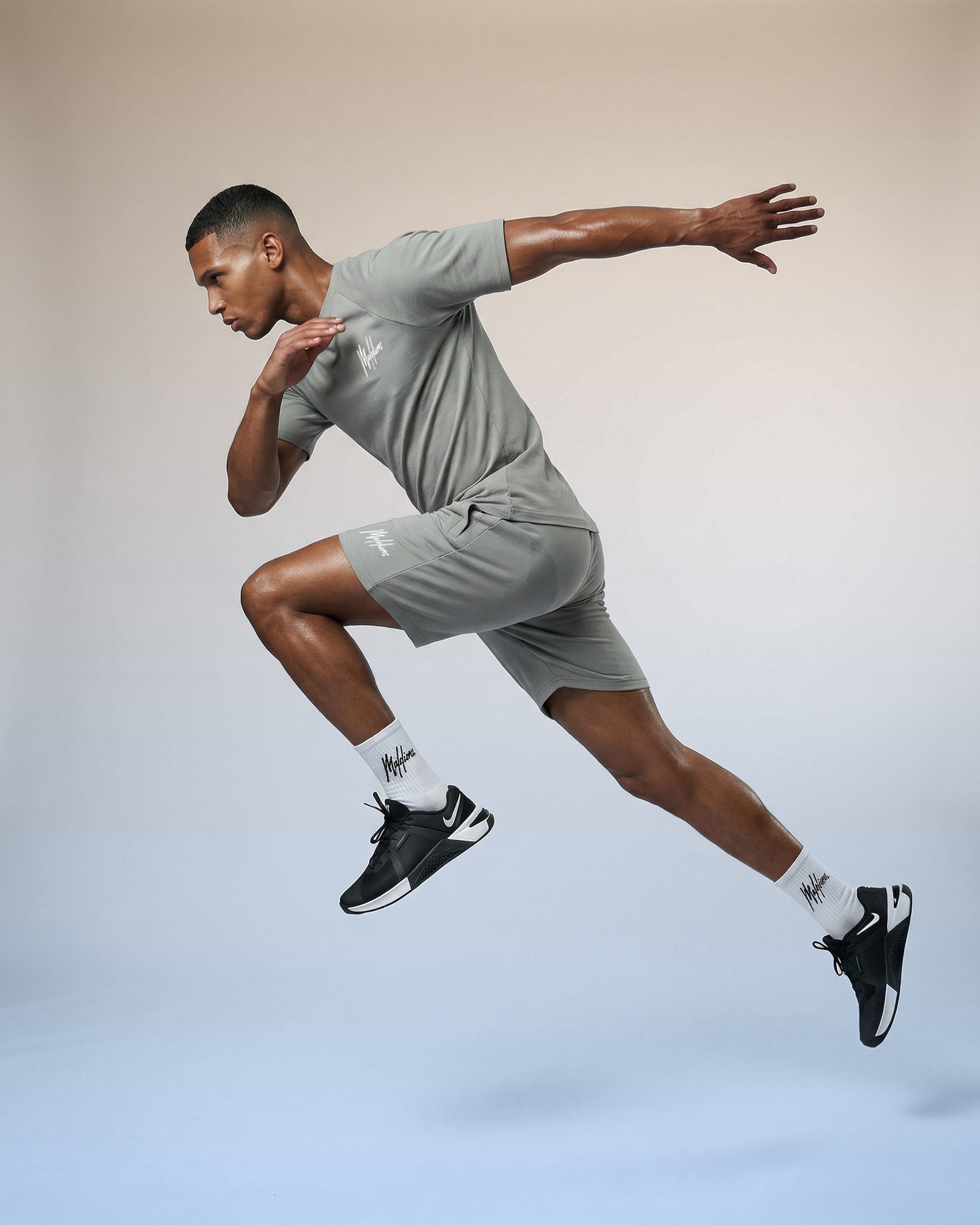 Malelions Sport Logo Shorts | Ocean Grey