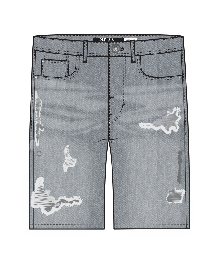 Malelions Men Destroyed Denim Shorts | Grey