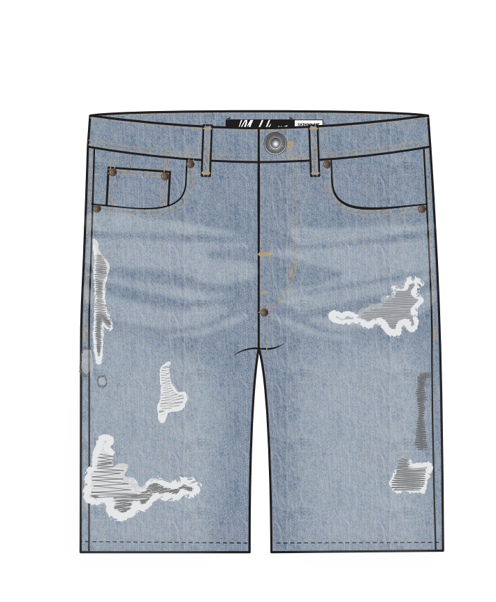 Malelions Men Destroyed Denim Shorts | Light Blue