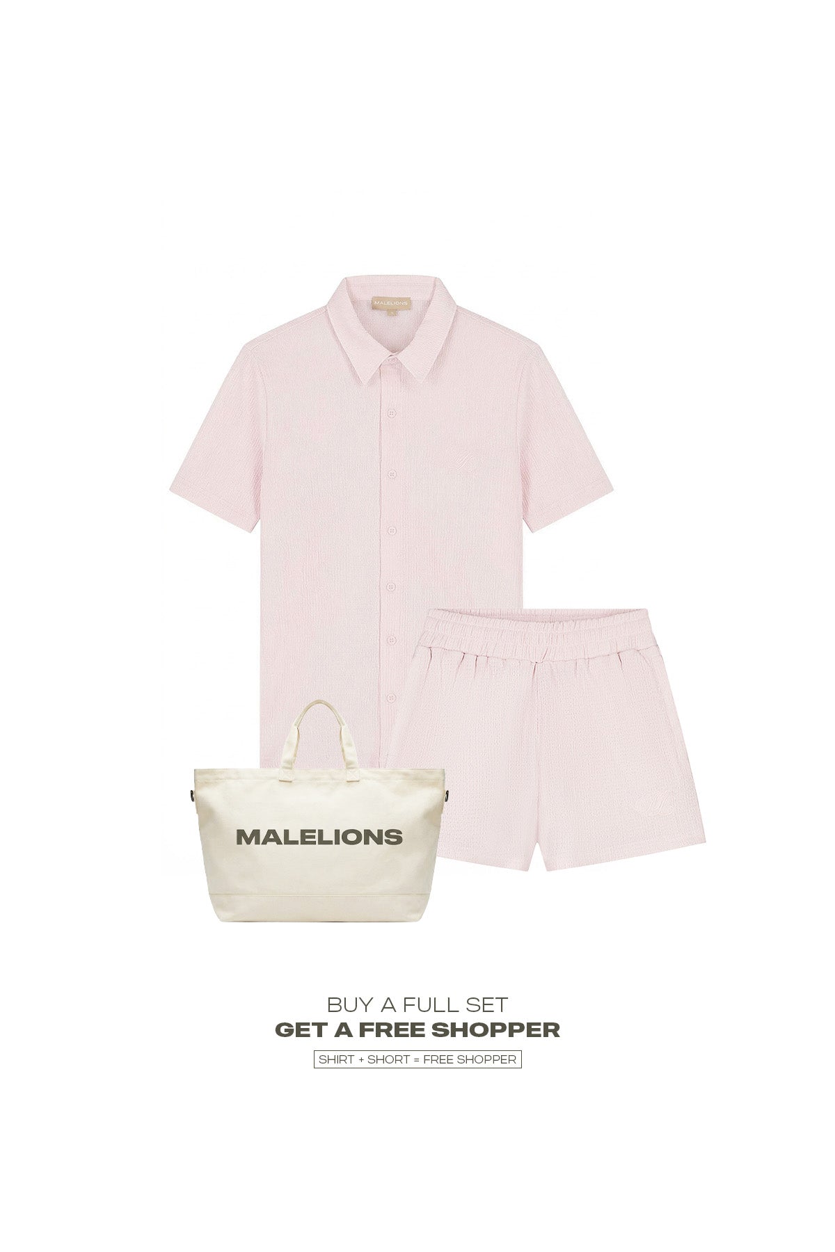 Malelions Women Seersucker Shirt | Soft Pink