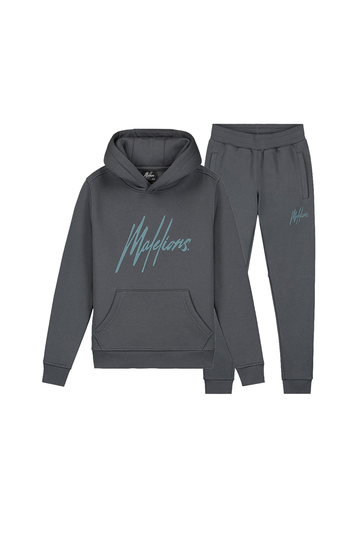Malelions men Striped Signature Set | Dark Grey/Ice Blue