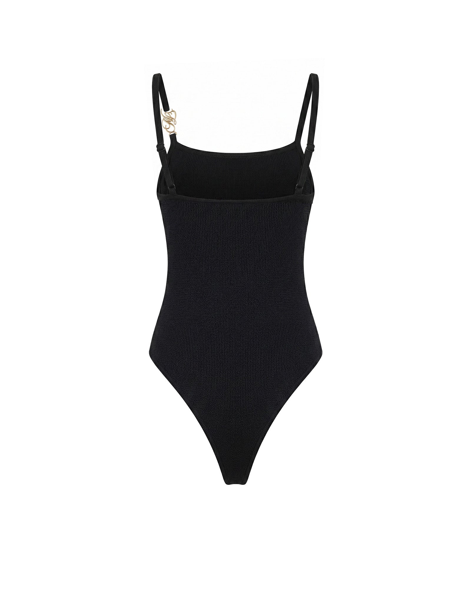 Malelions Women Knitted Charm Emblem Bodysuit | Black