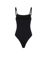 Malelions Women Knitted Charm Emblem Bodysuit | Black