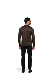 Malelions Premium Mercerized Cotton Longsleeve T-Shirt | Dark Brown