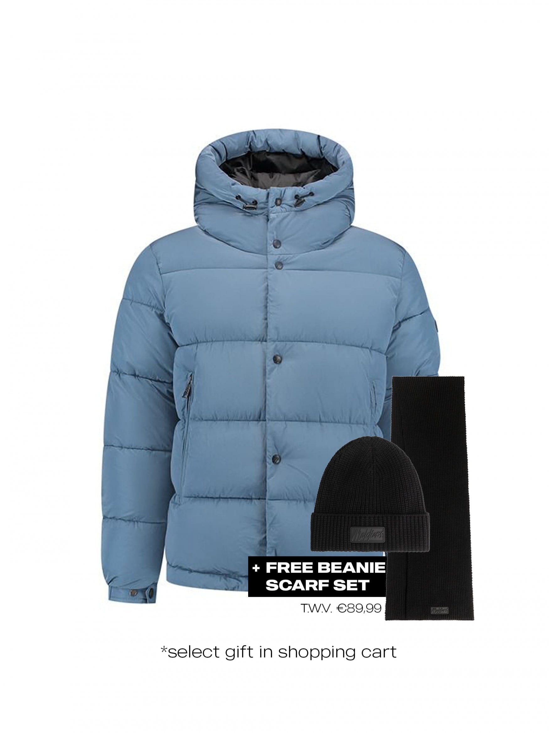  Malelions Men Arctic Puffer Jacket | Blue Slate