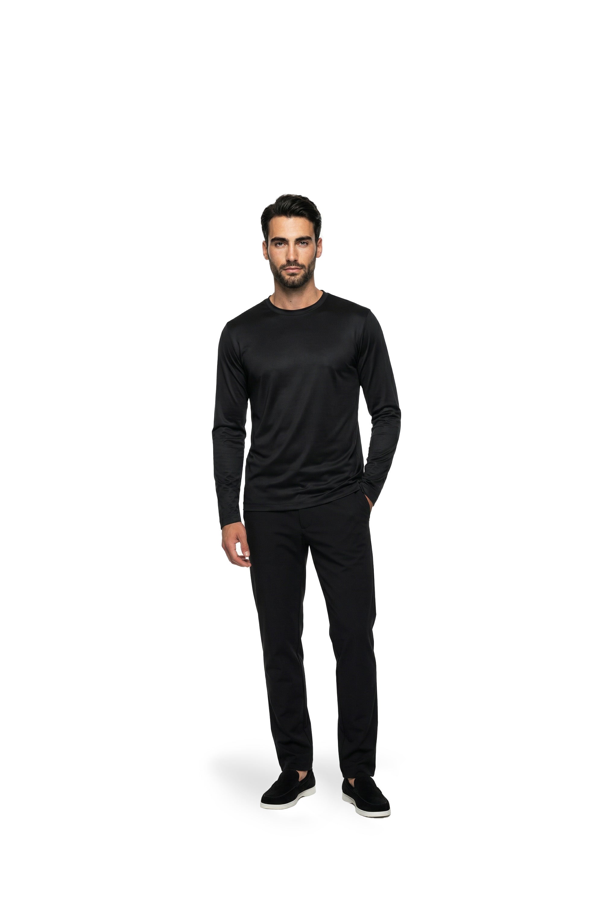 Malelions Premium Mercerized Cotton Longsleeve T-Shirt | Black