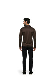 Malelions Premium Mercerized Cotton Longsleeve Polo | Dark Brown