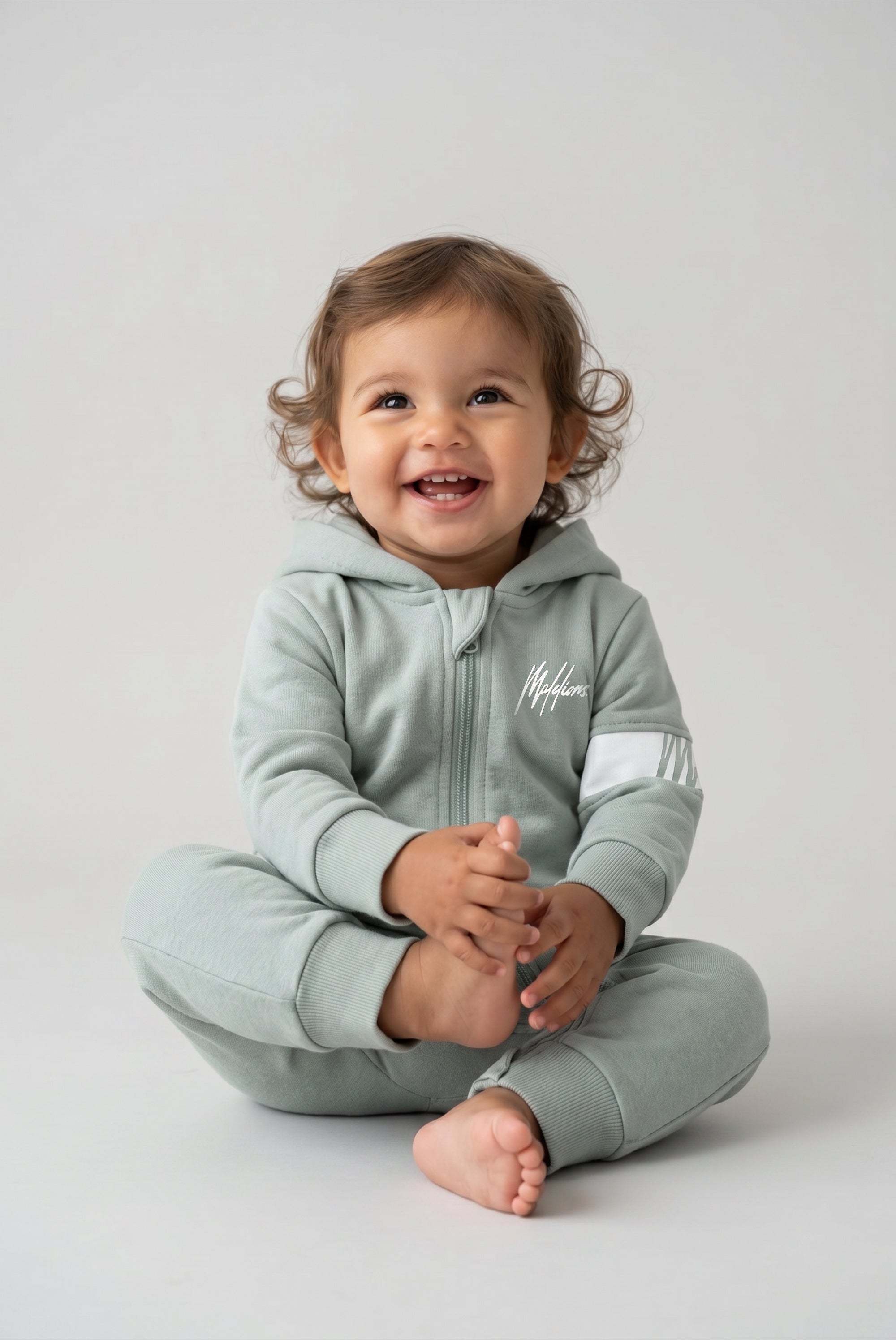 Malelions Baby Signature Tracksuit | Dusty Green