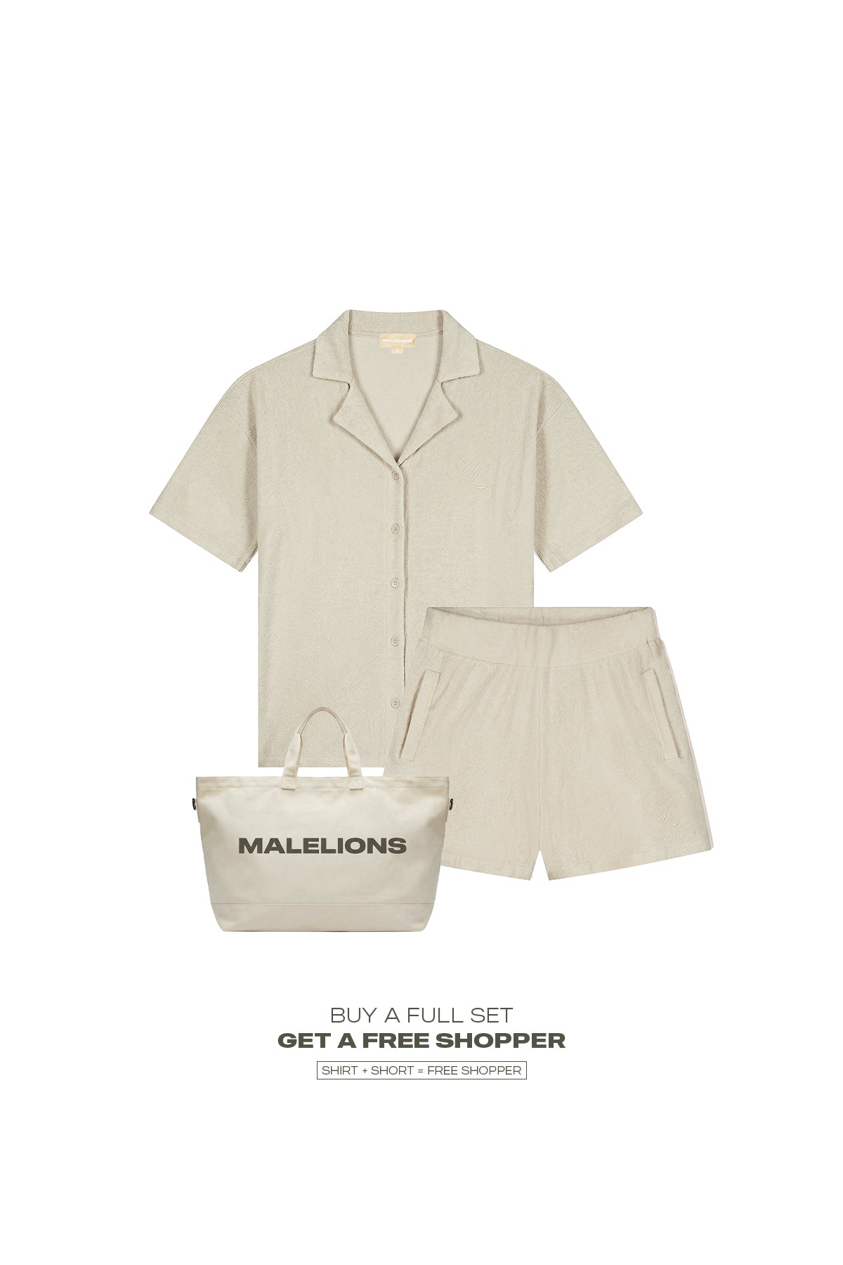 Malelions Women Emblem Bouclé Shirt | Sand