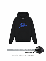 Malelions Junior Essential Hoodie | Black/Cobalt