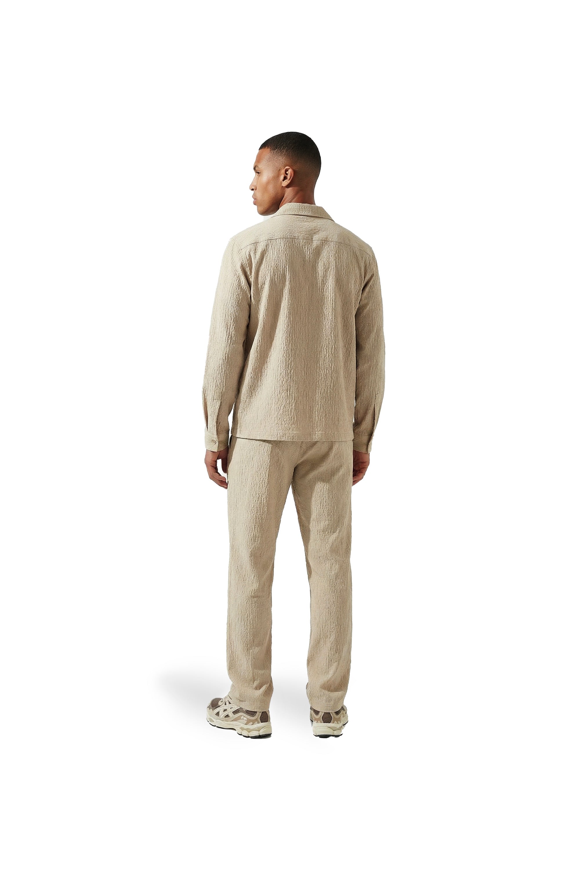 Malelions Men Emblem Seersucker Pants | Light Taupe
