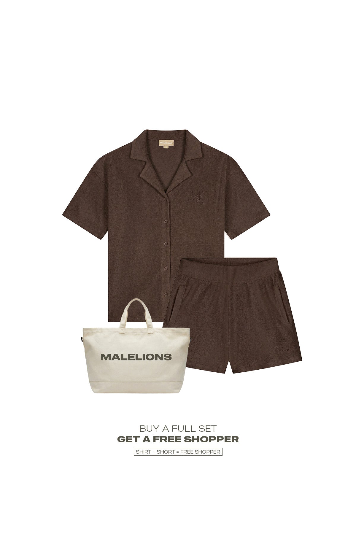 Malelions Women Emblem Bouclé Shorts | Chocolate