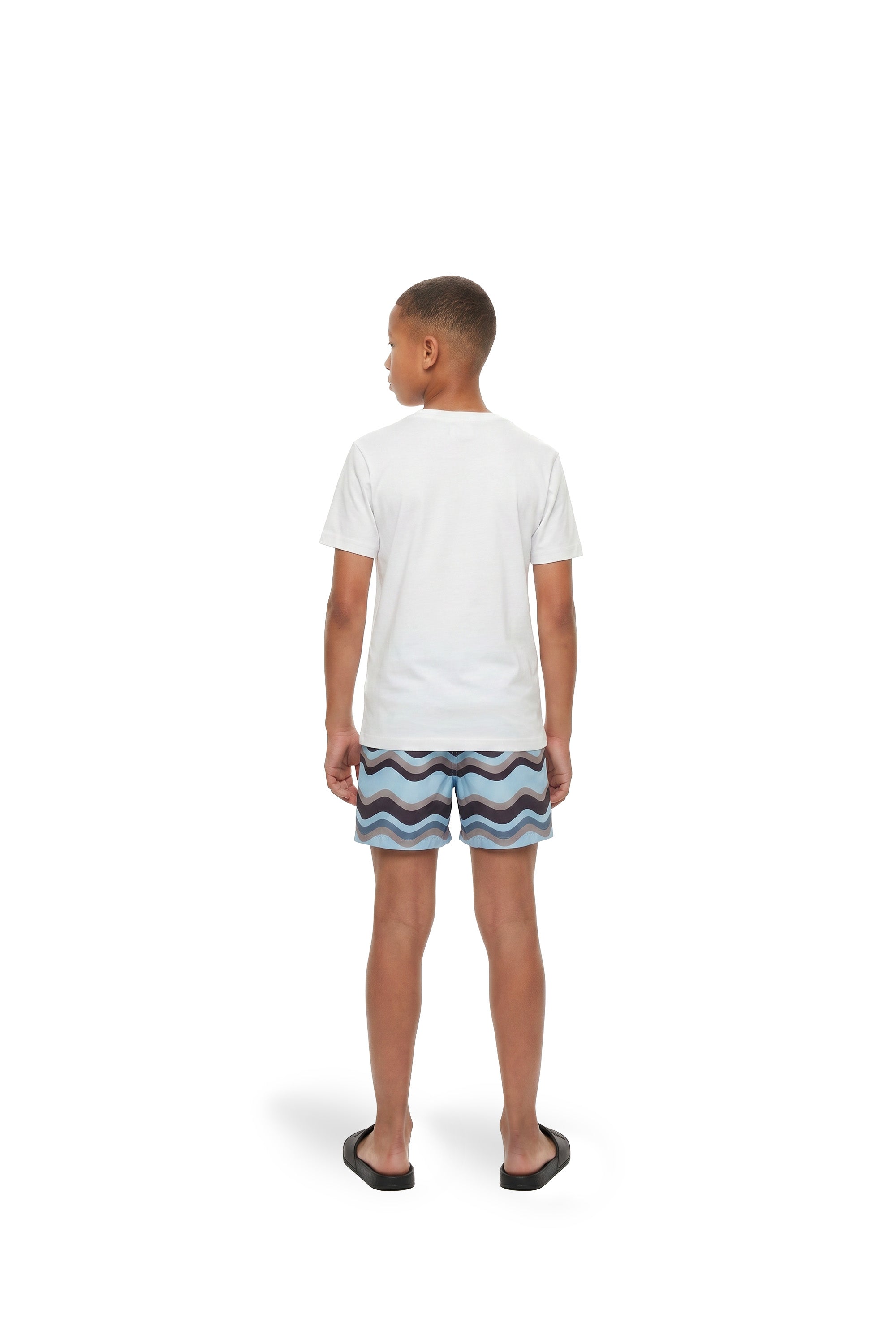 Malelions Junior Wavy Swim Shorts | Light Blue