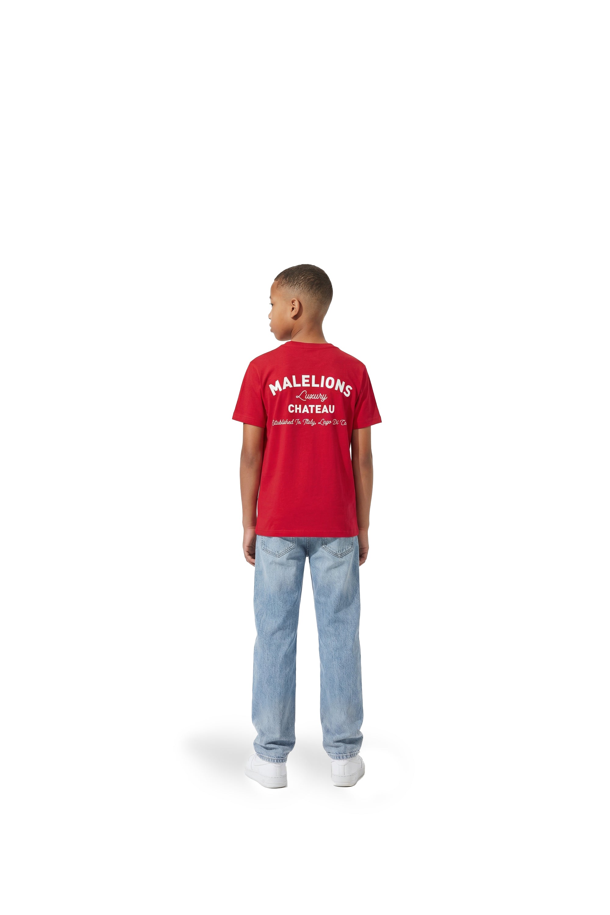 Malelions Junior Relaxed Knitted Collar T-Shirt | Red