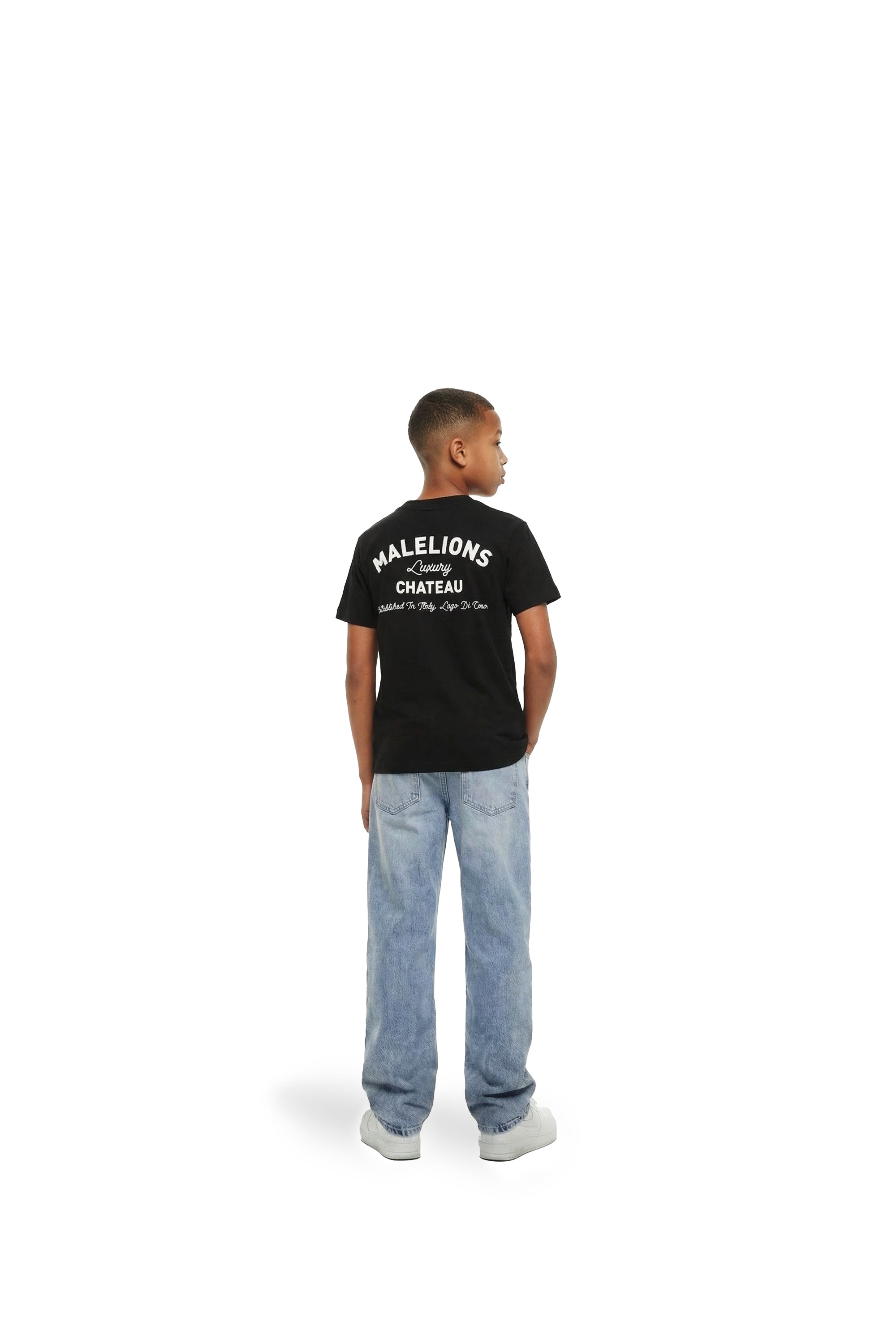 Malelions Junior Relaxed Knitted Collar T-Shirt | Black