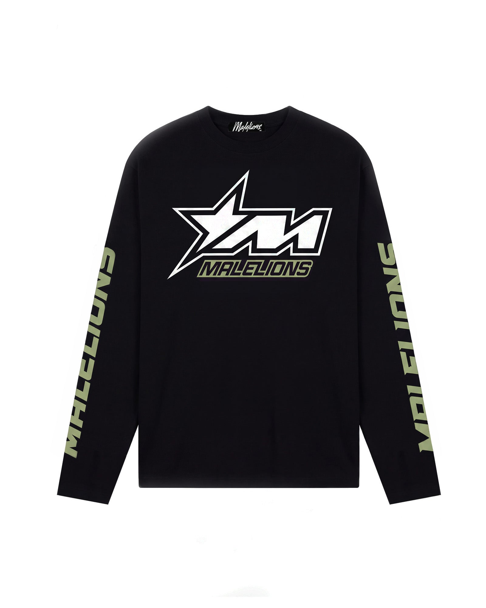 Malelions Men Motocross Longsleeve T-Shirt | Black