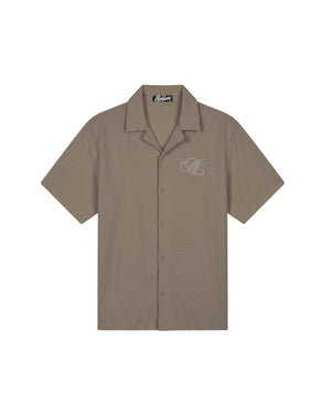 Malelions Men Diagonal Seersucker Shirt | Dark Sage