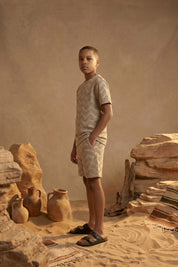 Malelions Junior Jacquard Wavy Towelling Shorts | Dark Taupe