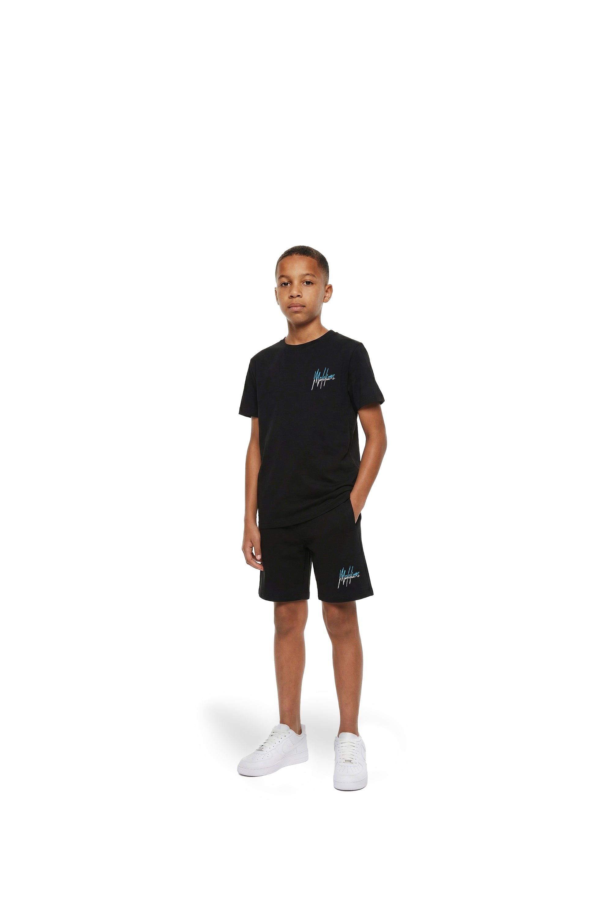 Malelions Junior Split Shorts | Black/Blue