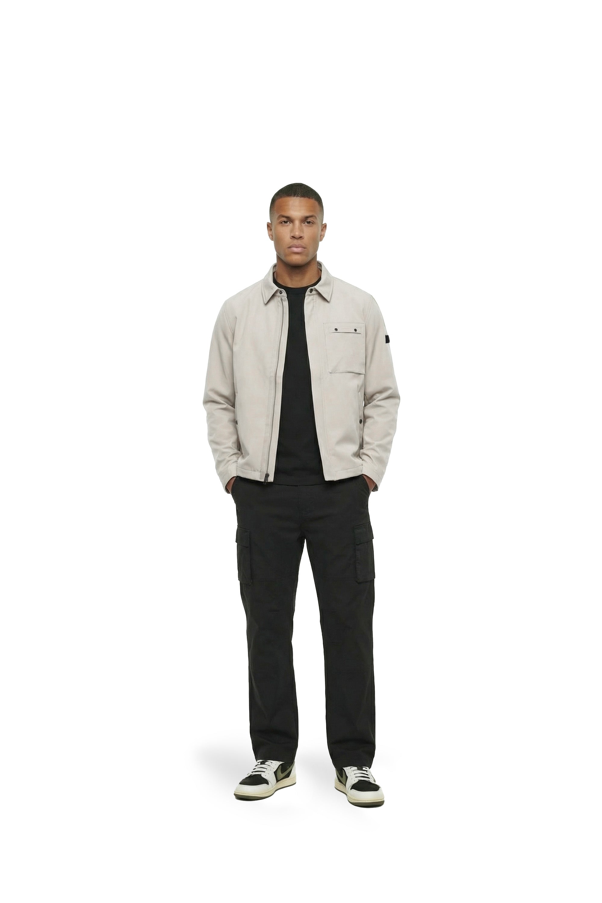 Malelions Men Softshell Coach Jacket | Light Taupe