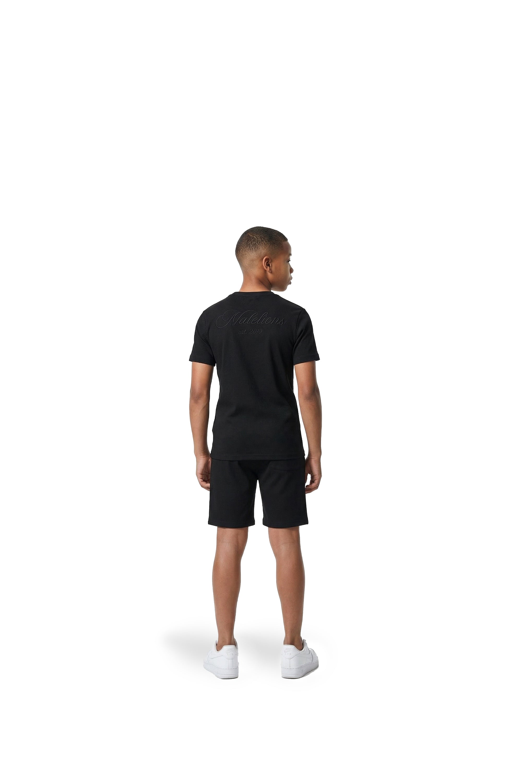 Malelions Junior Ribbed Script T-Shirt | Black