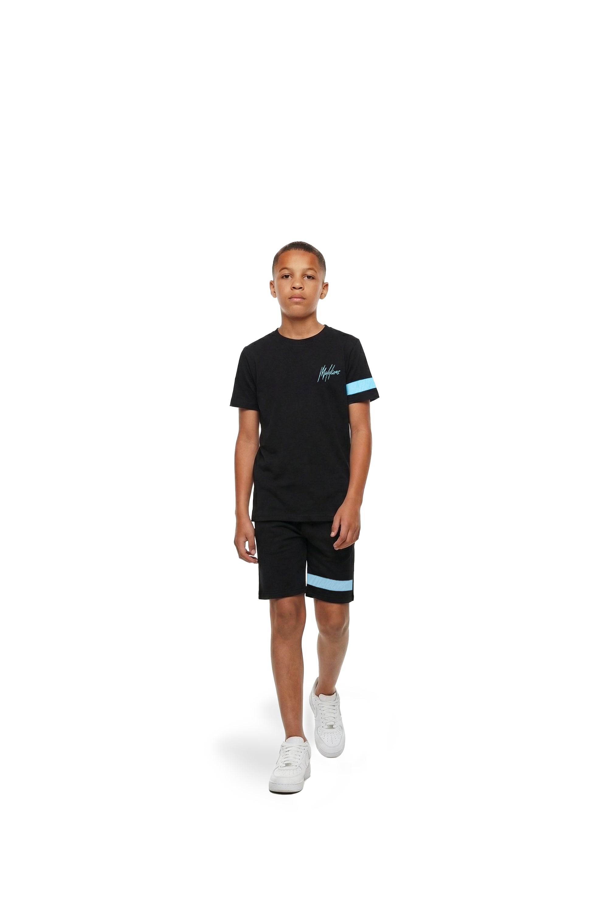 Malelions Junior Captain T-Shirt | Black/Blue