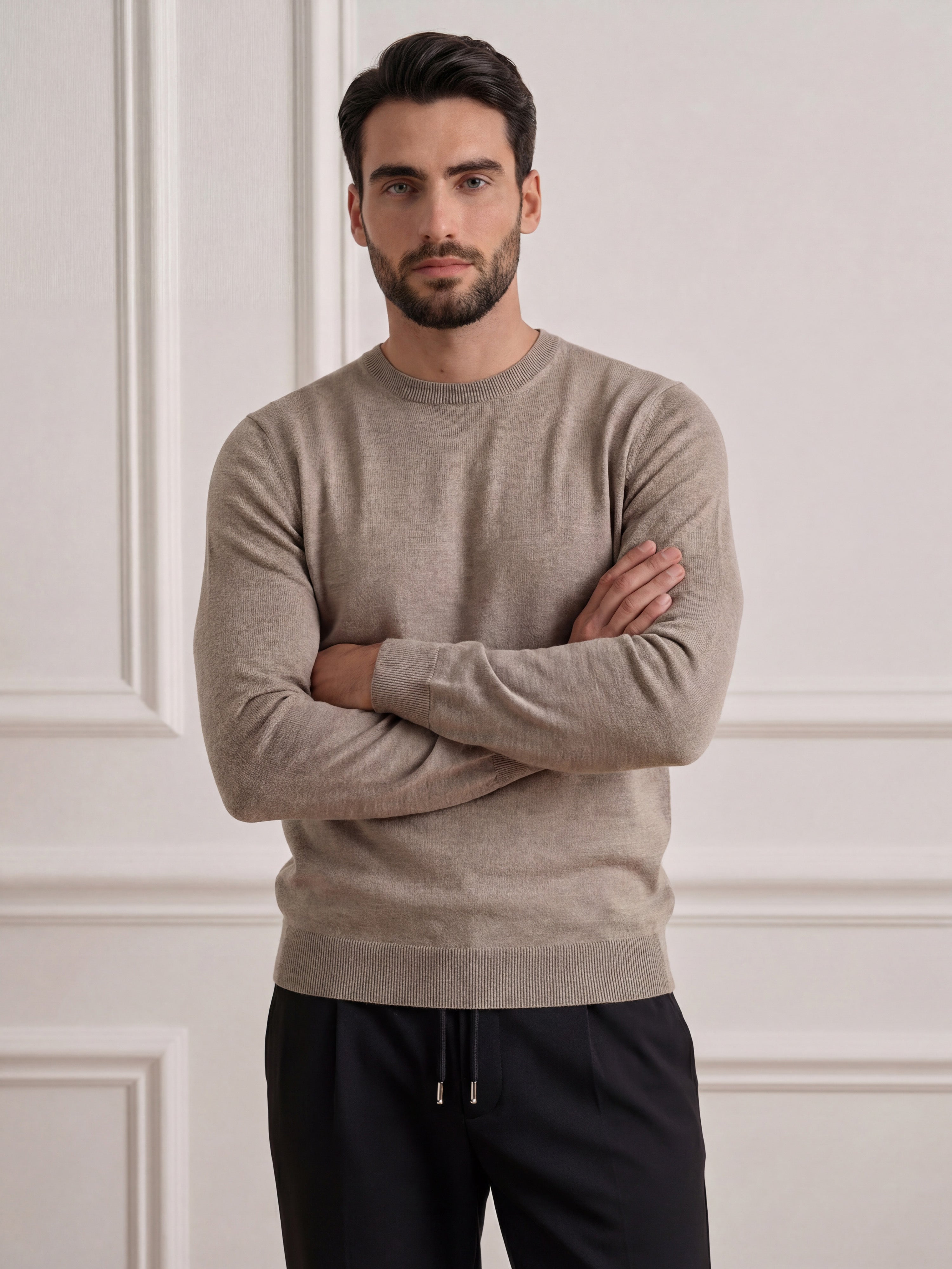 Malelions Premium Merino Sweater | Taupe