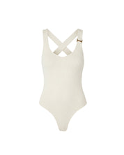 Malelions Women Cross Back Bouclé Bodysuit | Off-White