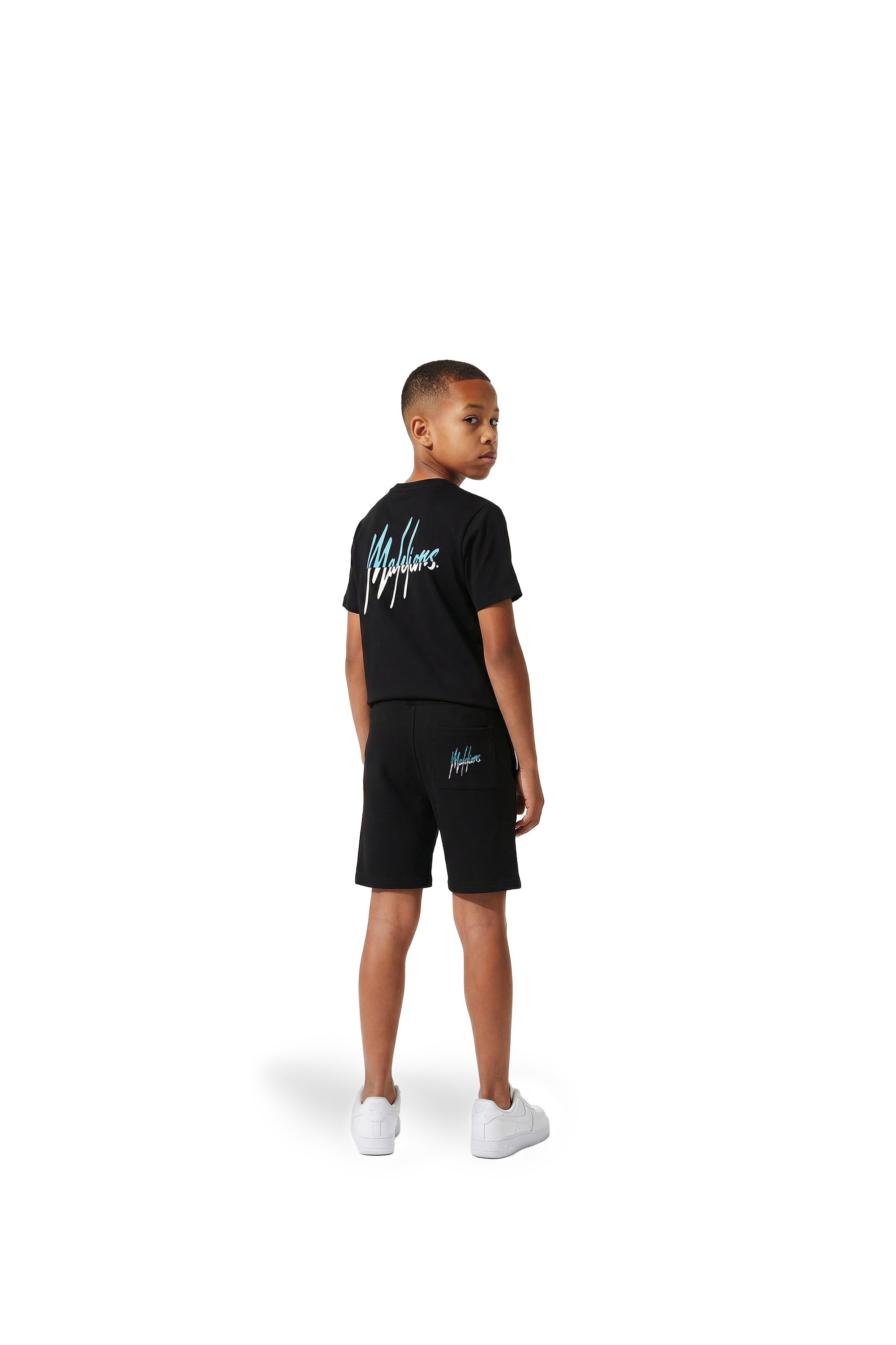 Malelions Junior Split Shorts | Black/Blue