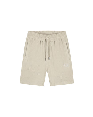 Malelions Men Diagonal Seersucker Shorts | Light Beige