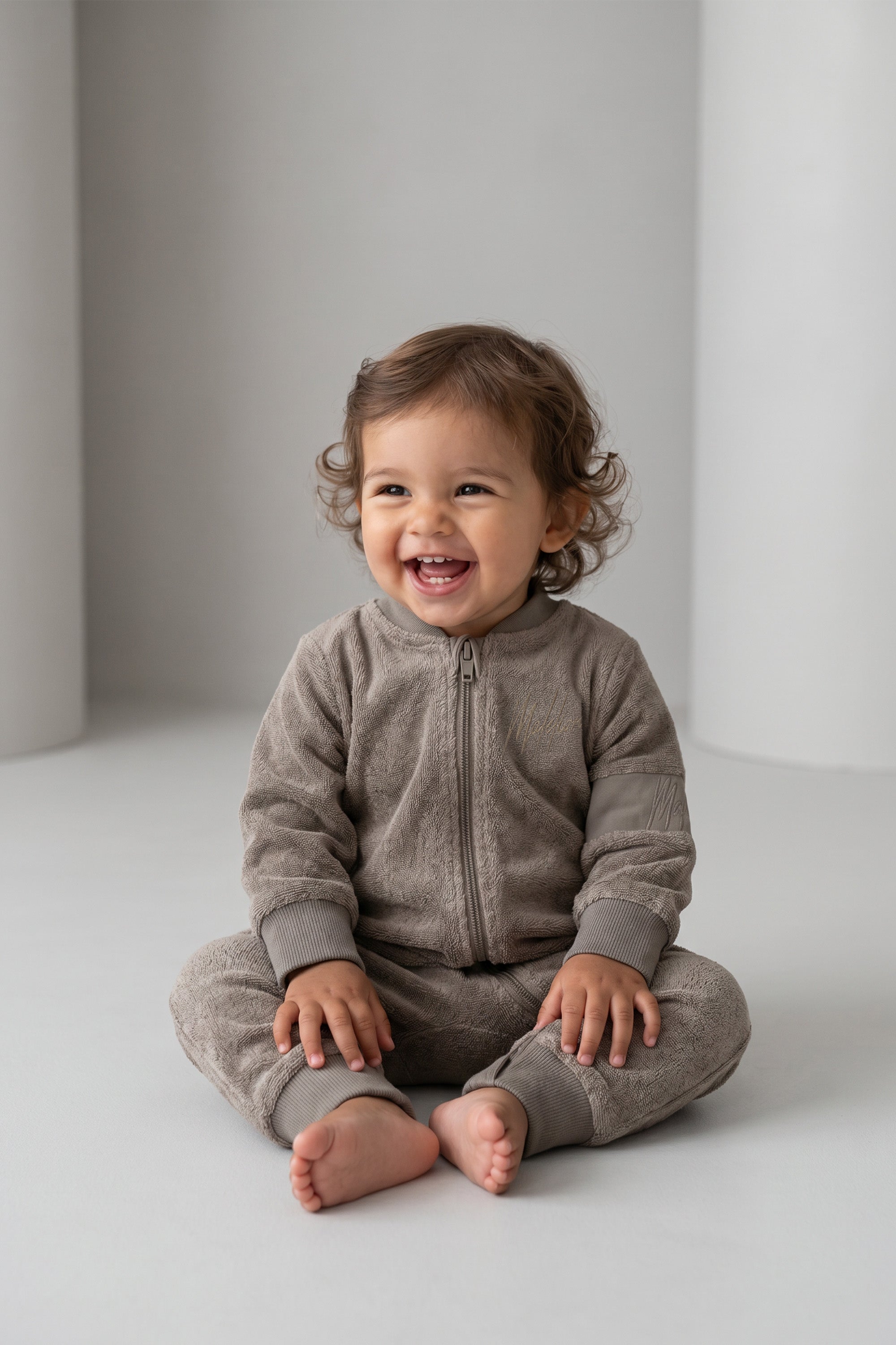 Malelions Baby Signature Towelling Tracksuit | Latte