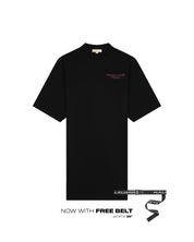 Malelions Women Golden Coast T-Shirt Dress | Black/Flamingo Pink