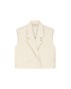  Malelions Women Cropped Emblem Gilet | Beige