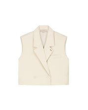 Malelions Women Cropped Emblem Gilet | Beige