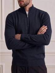 Malelions Premium Merino Half Zip | Marineblau